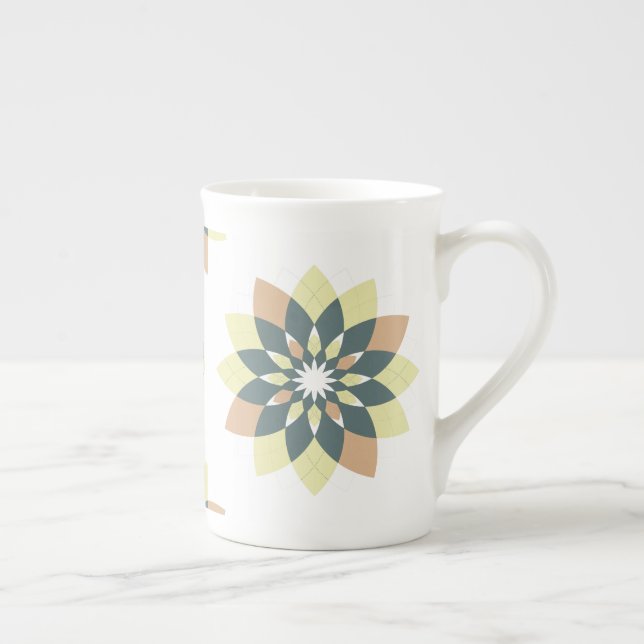 Caneca De Porcelana Bursts Geométricos Modernos Elegantes (Direita)