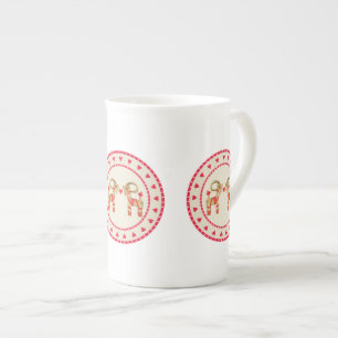 Caneca De Porcelana Cabra da palha de Julbok do sueco com corações
