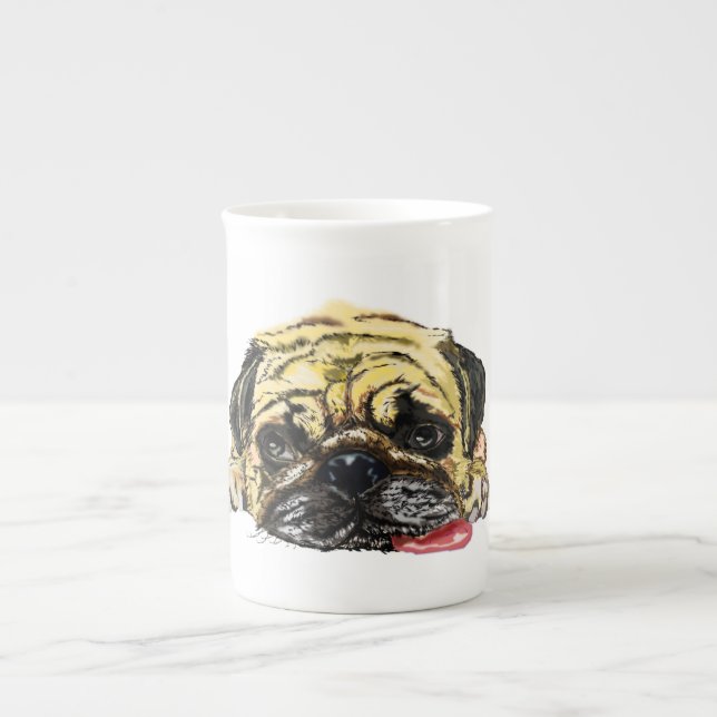 Caneca De Porcelana Cachorro Engraçado Cachorro Osso China Cachorro (Frente)