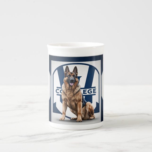 Caneca De Porcelana Cachorro Poderoso: German shepherd (Frente)