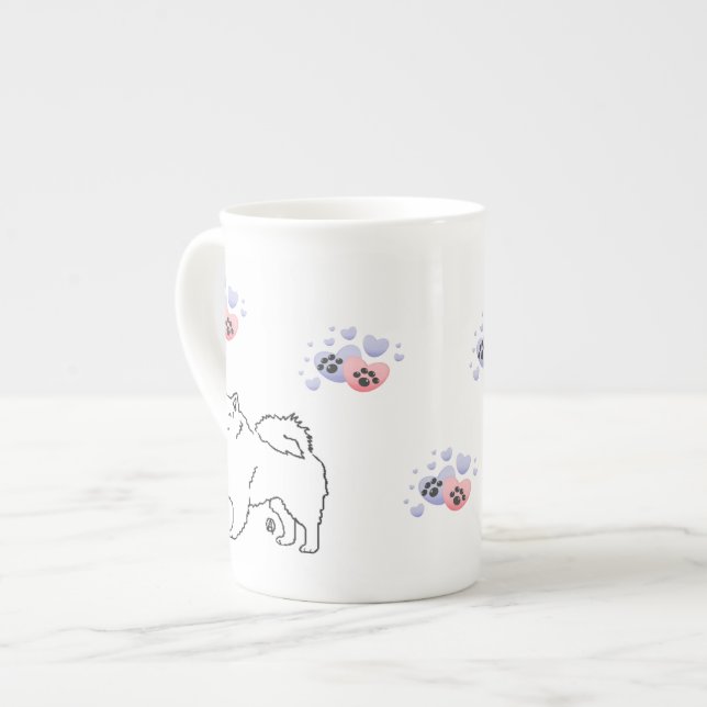 Caneca De Porcelana Cães esquimós americanos (Frente Esquerda)