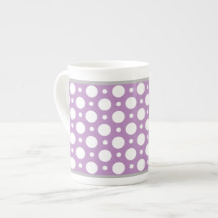 Caneca De Porcelana Cafe Purple Bolinhas com Osso China Mug