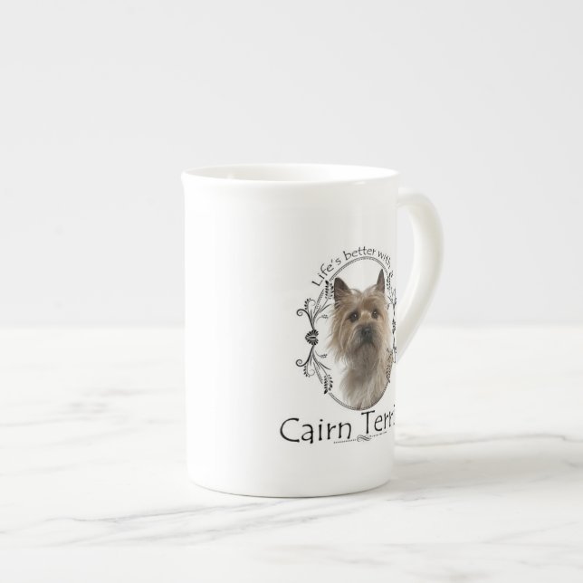 Caneca De Porcelana Cairn Terrier Bone China Mug (Frente Esquerda)