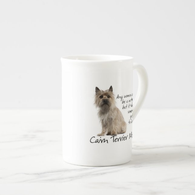 Caneca De Porcelana Cairn Terrier Mãe Mug (Frente Esquerda)
