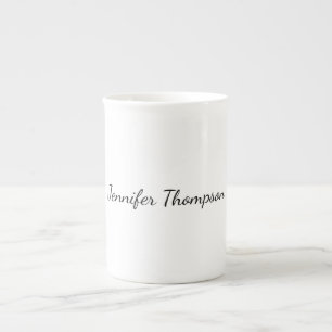 Caneca De Porcelana Caligrafia Elegante Simples Nome Simples