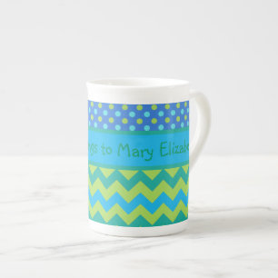 Caneca De Porcelana Cama de Osso Personalizado da China, Cevrons, Boli