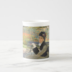 Caneca De Porcelana Camille Monet sobre um Bench Claude Monet