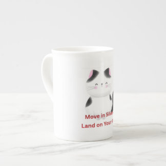 Caneca De Porcelana Camiseta Gráfica de Gato Motivacional