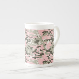 Caneca De Porcelana Camuflagem rosa e verde, Militares, Exército