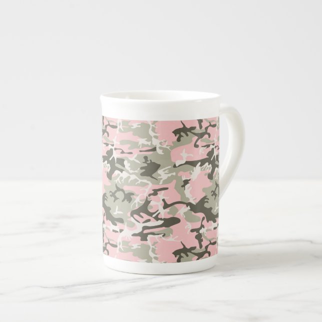 Caneca De Porcelana Camuflagem rosa e verde, Militares, Exército (Frente Esquerda)