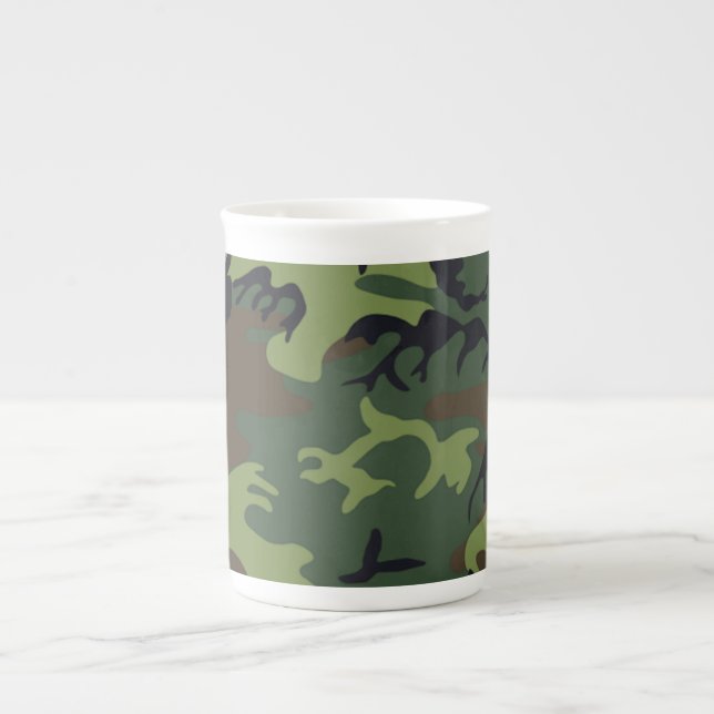 Caneca De Porcelana Camuflagem Verde Militar (Frente)