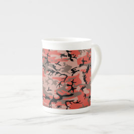 Caneca De Porcelana Camuflagem Vermelha e Marrom, Militar, Exército