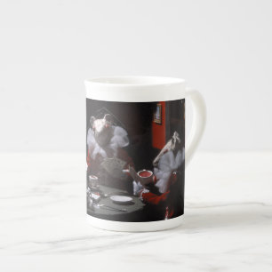 Caneca De Porcelana Camundongos brancos no Chá - Chá de sangue e Corda