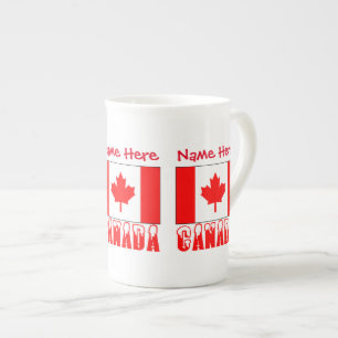 Caneca De Porcelana Canadá e Personalização Vermelha da Bandeira Canad