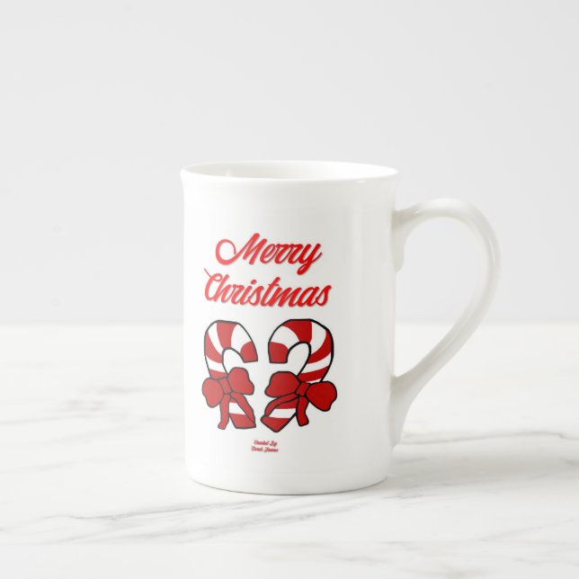 Caneca De Porcelana Canas de Natal Ossos da China (Direita)