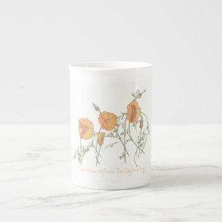 Caneca De Porcelana "Caneca de China da papoila de Califórnia"
