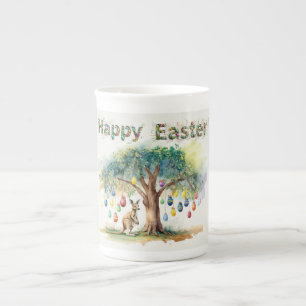 Caneca De Porcelana Canguru sob a árvore de goma com ovos de Páscoa