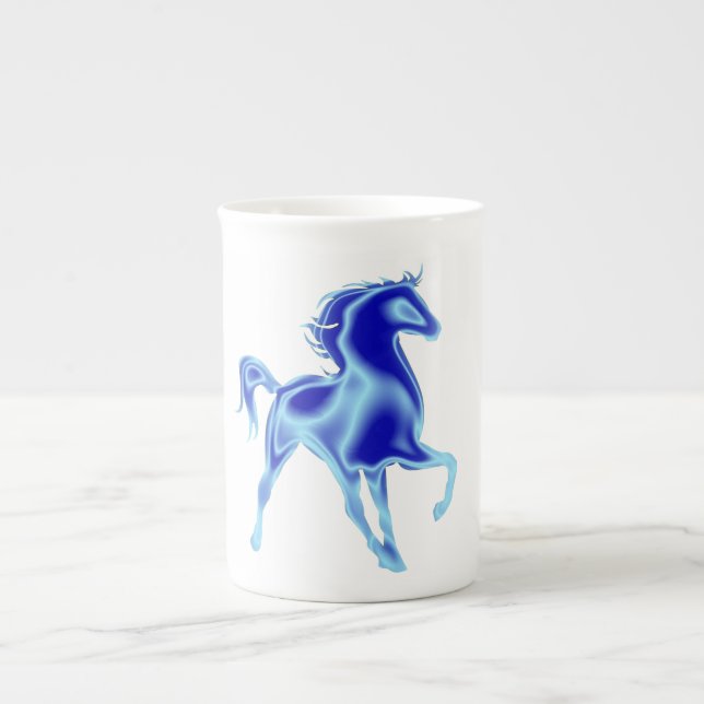 Caneca De Porcelana Canhão de Cavalo Azul (Frente)