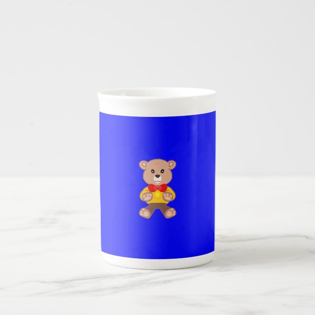 Caneca De Porcelana Canhão Especializado em Azul-Urso (Frente)