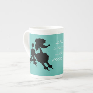 Caneca De Porcelana Caniche preta na cerceta