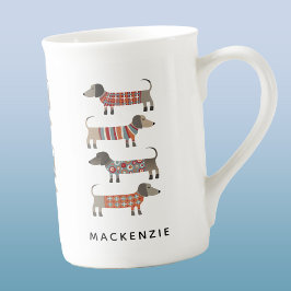 Caneca De Porcelana Cão de linguiça de Dachshund Personalizado