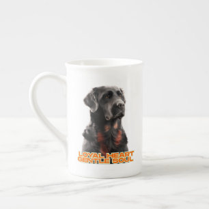 Caneca De Porcelana Cão Negro Elegante - Arte Pet Realista