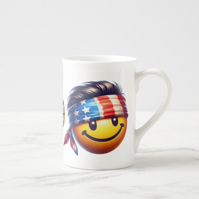 Caneca De Porcelana Cara Sorridente Hippie (Direita)