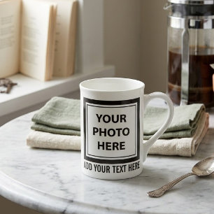 Caneca De Porcelana Carregue 2 Fotos e Adicione Texto – Personalize a