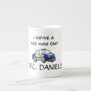 Caneca De Porcelana Carro de Polícia Personalizável