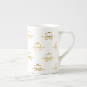 Caneca De Porcelana Carruagens Douradas Cinderela Princesa Real Magia