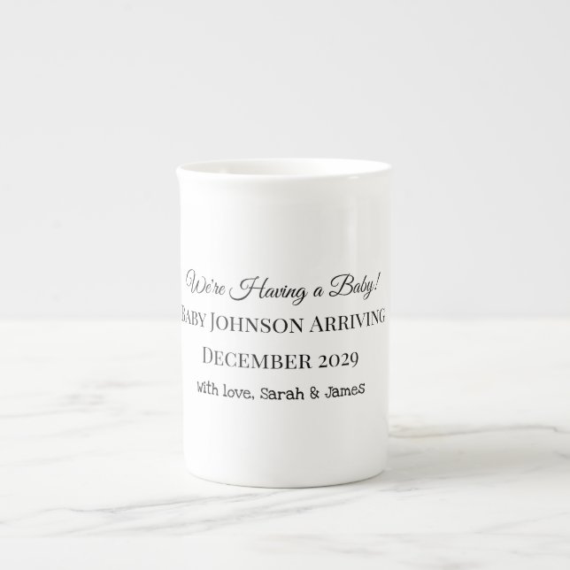 Caneca De Porcelana Cartão de Revenda de Bebê Personalizado (Frente)