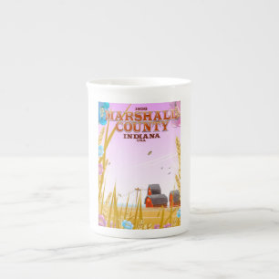 Caneca De Porcelana Cartaz de viagem do Condado de Marshall '1836' Ind