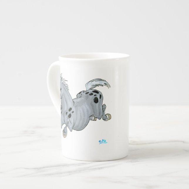 Caneca De Porcelana Cartoon Crazy Horse Bone China Mug (Frente Esquerda)