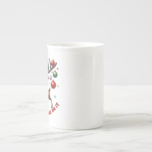 Caneca De Porcelana Cartoon Reindeer Christmas (Frente)