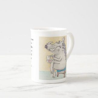 Caneca De Porcelana Cartum warthog trabalhando em aro bordado