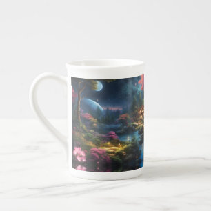 Caneca De Porcelana Casa e Jardins Lindos em uma Terra Mágica