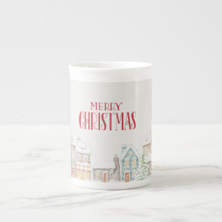 Caneca De Porcelana Casas de Inverno de Natal Aconchegantes