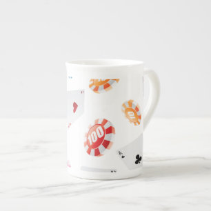 Caneca De Porcelana Casino, padrão de acessórios para jogos
