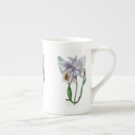 Caneca De Porcelana Cattleya Orchid Botanic Bone China Mug
