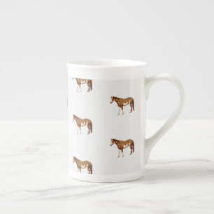 Caneca De Porcelana Cavalo Pintado Americano Aquarela Equestre