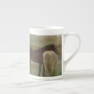 Caneca De Porcelana Cavalos num Prado, Pintura a Petróleo, Edgar Degas