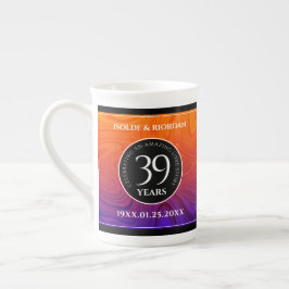 Caneca De Porcelana Celebração do 39º aniversário de casamento da Agat