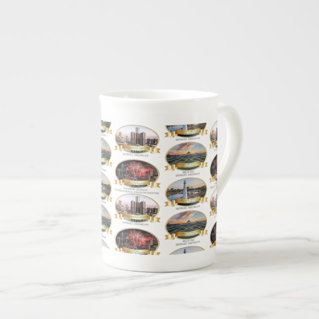 Caneca De Porcelana Celebrar Detroit Mug (Frente Esquerda)