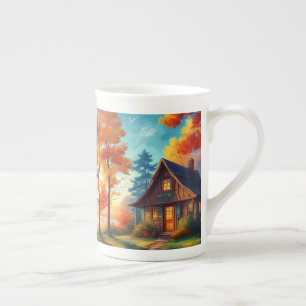 Caneca De Porcelana Cenário natural com algodão na floresta