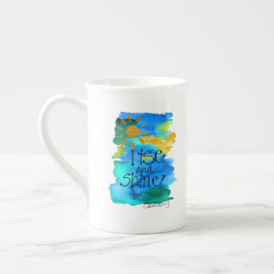 Caneca De Porcelana Céu azul da elevação & do brilho pintado mão