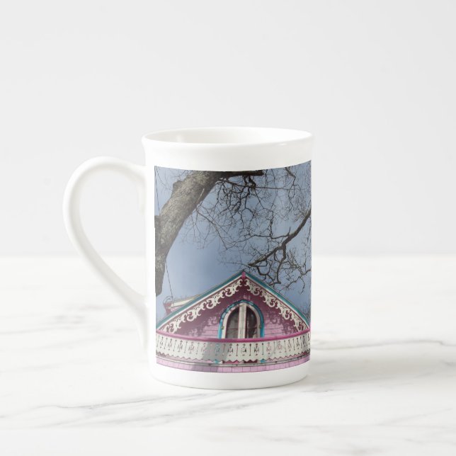 Caneca De Porcelana Céu Dramático de Algodão Rosa - Vineyard de Martha (Esquerda)