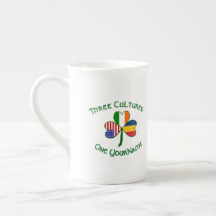 Caneca De Porcelana Chad Irlanda EUA Bandeira do Trevo Personalizada
