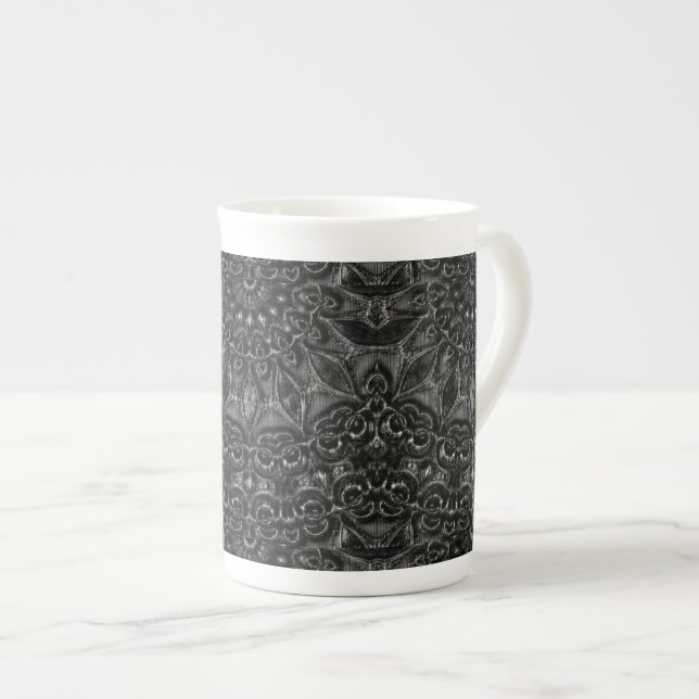 Caneca De Porcelana Charcarvão Mandala (Frente Esquerda)