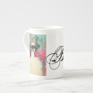 CANECA DE PORCELANA CHARM MONOGRAM