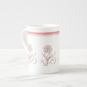 Caneca De Porcelana Charming floral Bone China Mug